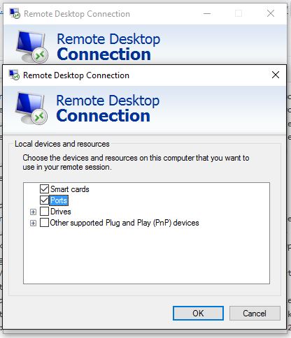 Remote Desktop Connection - More Dialog