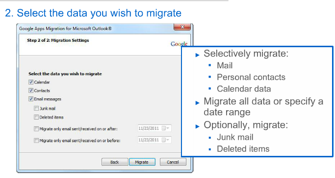 Select Data to Migrate