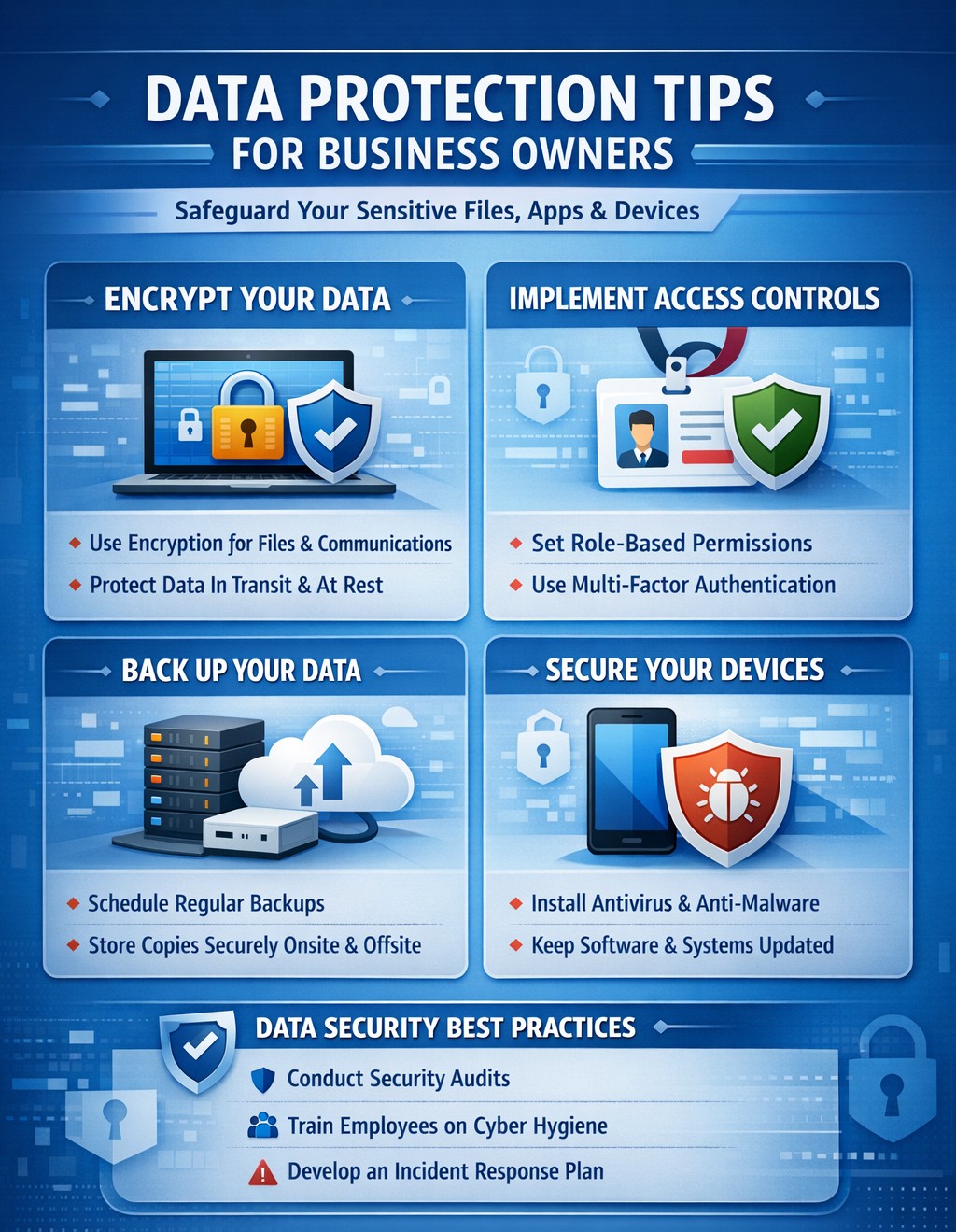 Secure your business data across files, apps, and devices with organization-wide protection best practices.