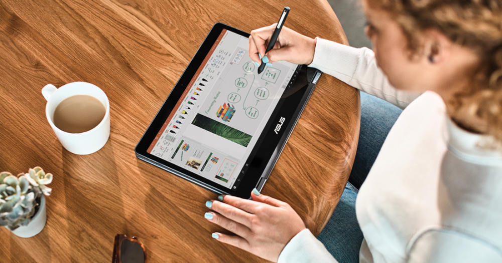 Small business owner securing customer data on a laptop with a digital lock and shield icon representing data protection