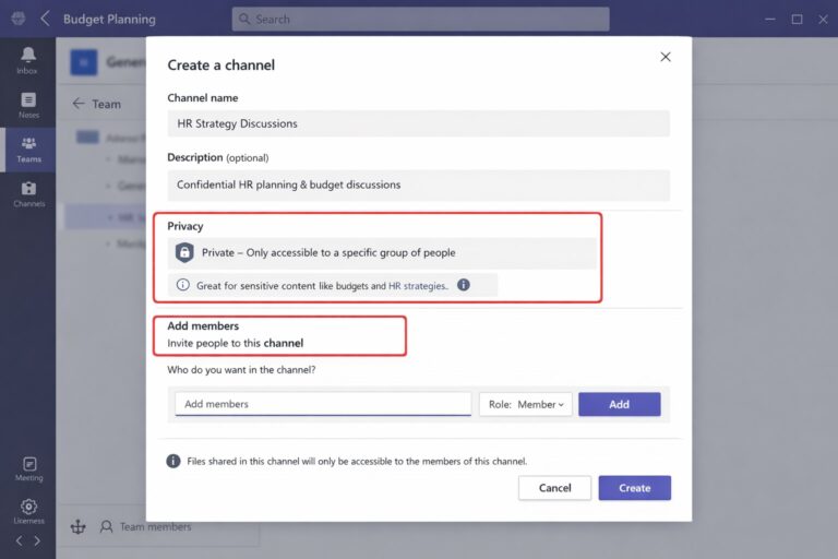 Create and use private channels in Microsoft Teams
