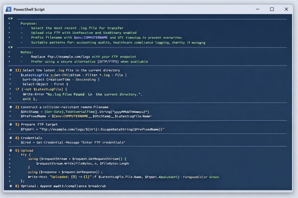 PowerShell RMM script creating SMB scanner folders users for accounting healthcare charity document workflows