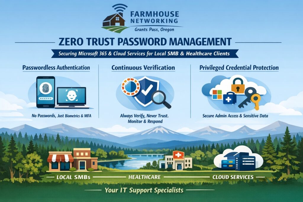 Zero trust password management passwordless Farmhouse Networking Grants Pass Oregon