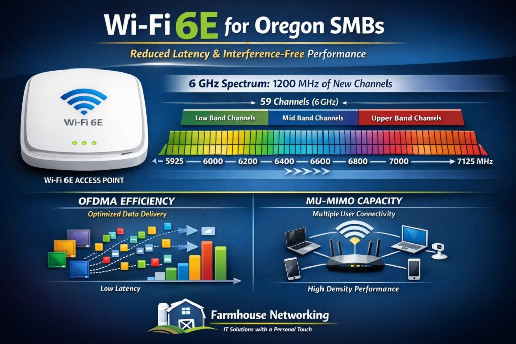 Wi-Fi 6E benefits 6 GHz spectrum Farmhouse Networking Grants Pass Oregon