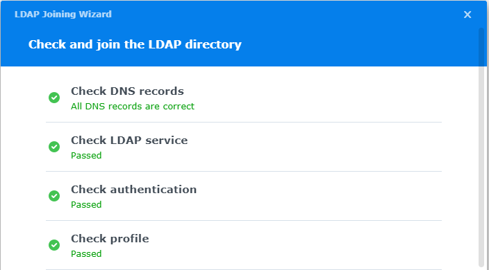 Synology Join LDAP Server Checks