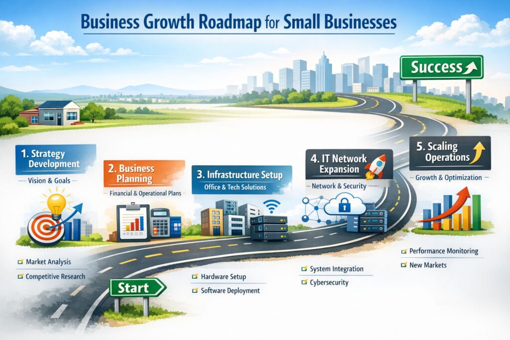 Planning to grow your business with scalable IT networking strategies and infrastructure for small business expansion