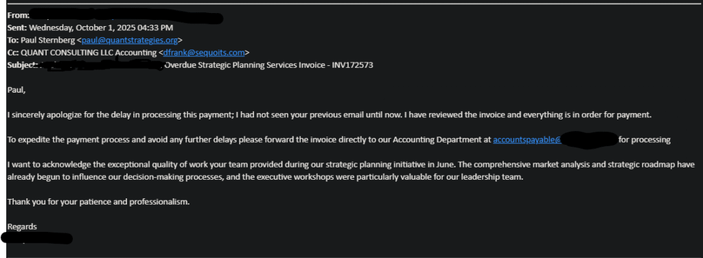 Businessperson reviewing a suspicious email on their computer screen, highlighting signs of spam and phishing.