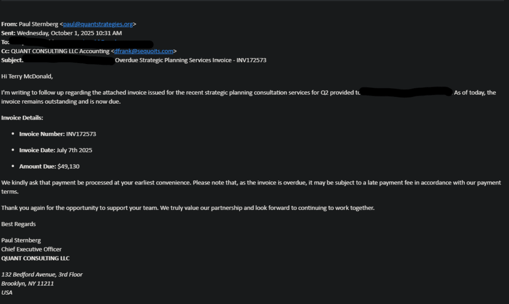 Businessperson reviewing a suspicious email on their computer screen, highlighting signs of spam and phishing.
